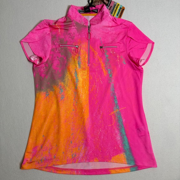 Jamie Sadock Sunsense Golf Tennis 1/4 Zip Shirt SPF 50 Sun Shield Pink Womens XS - Picture 1 of 6